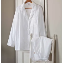 Pajamas<Taylor Linens Ruffled Pajama Set – White
