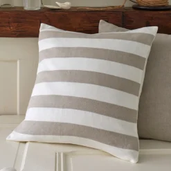 Camps & Cottages | Americana Embroideries<Taylor Linens Rugby Natural & Cream Pillow