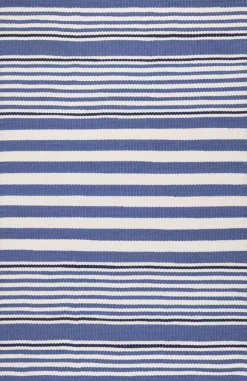 Rugs<Taylor Linens Rugby Stripe Denim Handwoven Indoor/Outdoor Rug