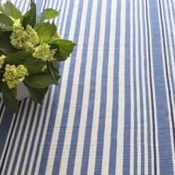 Rugs<Taylor Linens Rugby Stripe Denim Handwoven Indoor/Outdoor Rug