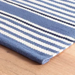 Rugs<Taylor Linens Rugby Stripe Denim Handwoven Indoor/Outdoor Rug