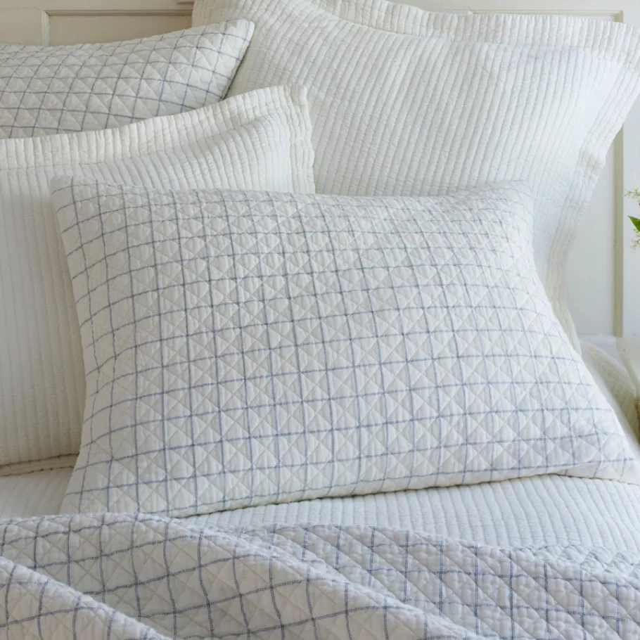 Shams<Taylor Linens Schoolhouse Indigo Quilted Sham