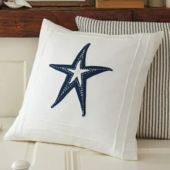 Seaside<Taylor Linens Starfish – Indigo on White