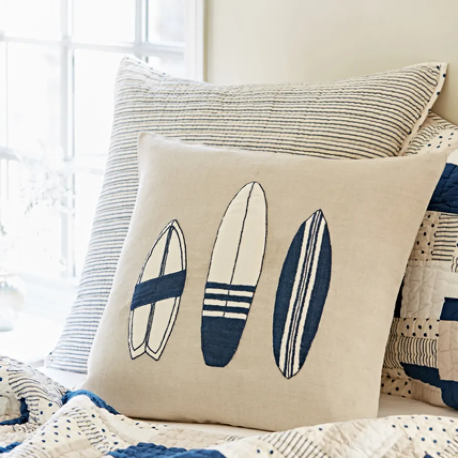 Seaside | Camps & Cottages<Taylor Linens Surf Board Porch Pillow