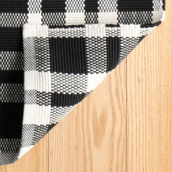 Rugs<Taylor Linens Tattersall Black Handwoven Indoor/Outdoor Rug