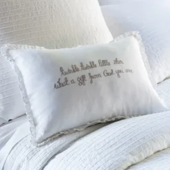 Sentimental Embroideries<Taylor Linens Twinkle Twinkle Little Star Linen Boudoir – Natural
