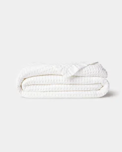 Throws<Taylor Linens Waffle Blanket White