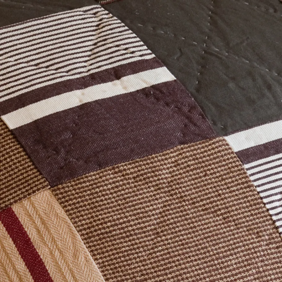 Shams<Taylor Linens Watson Brown Patchwork Sham