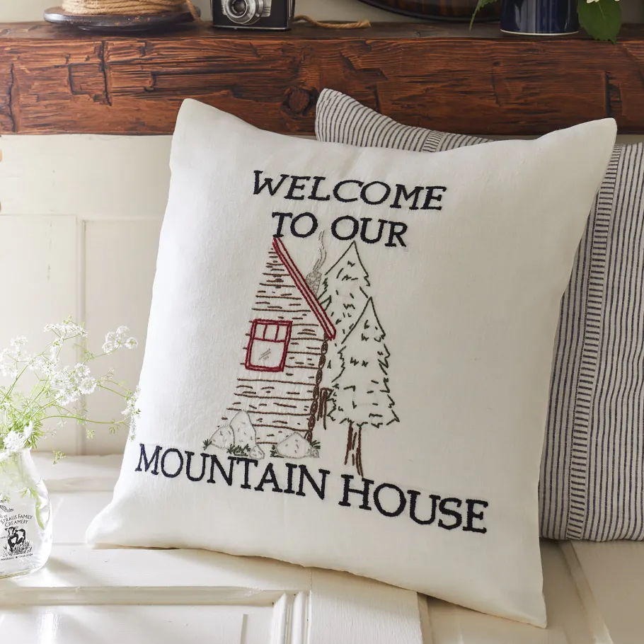 Camps & Cottages<Taylor Linens Welcome To Our Mountain House Pillow