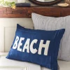 Seaside | Camps & Cottages<Taylor Linens White Beach on Indigo Linen Pillow