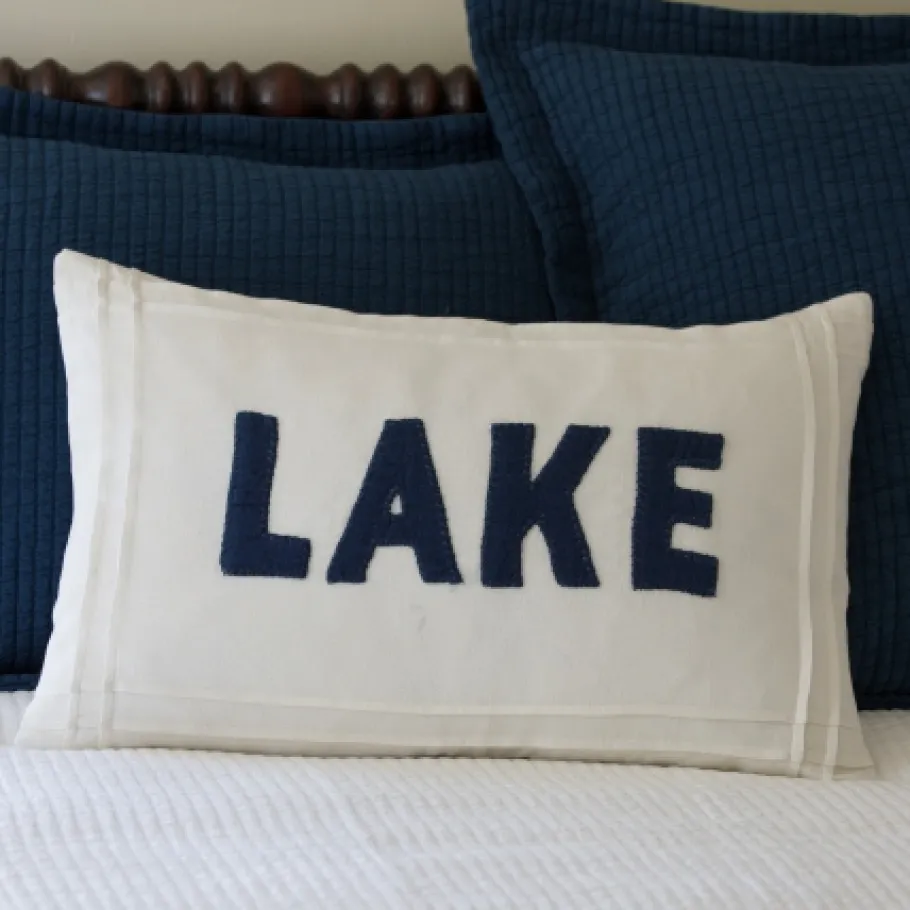 Camps & Cottages<Taylor Linens White Linen Lake Pillow