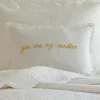 Sentimental Embroideries<Taylor Linens You Are My Sunshine Dijon on White Linen Boudoir Pillow